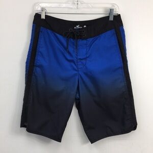 Hollister Mens Blue and Black Ombre Swim Board Shorts Size 28 GREAT Condition